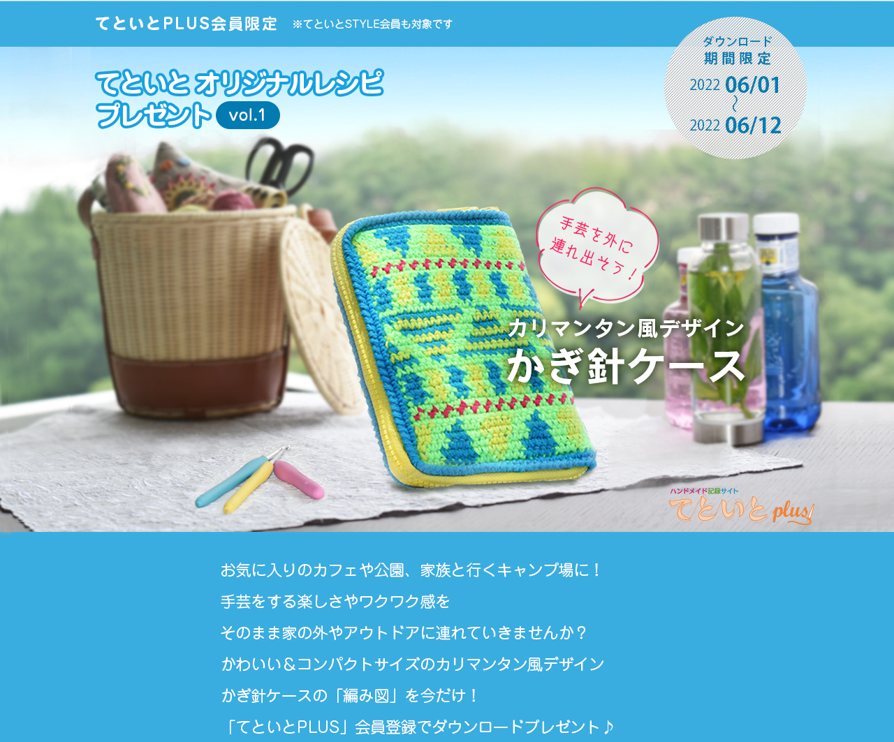 お出かけに便利!かぎ針ケース「編み図」プレゼント